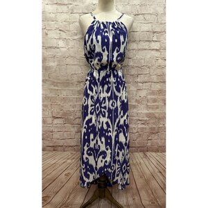 Athleta Ikat Bloom Maxi Dress Tulip Bottom Purple & White Womens Size XS